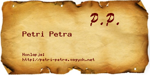 Petri Petra névjegykártya
